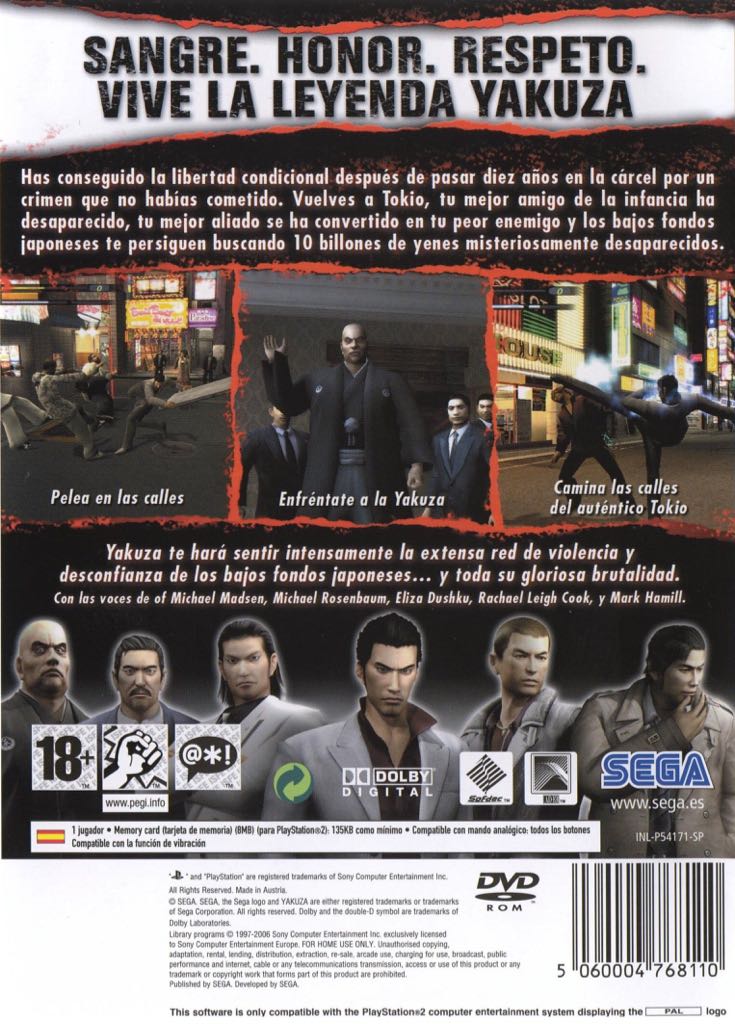 Yakuza - Sony PlayStation 2 (PS2) (Sega - 1) video game collectible [Barcode 5060004768110] - Main Image 2