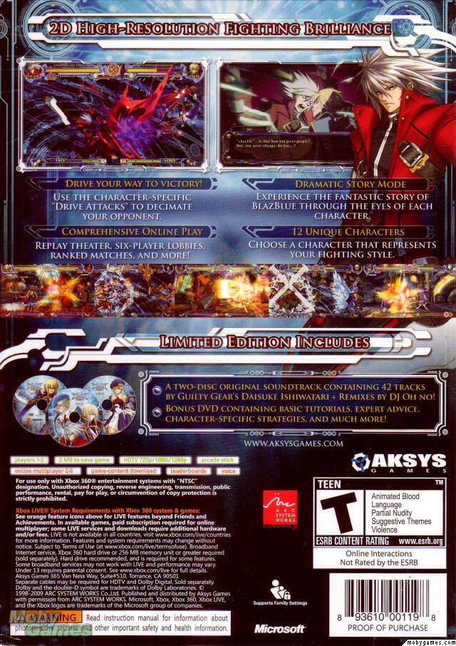 Blazblue Calamity Trigger - Sony PlayStation 3 (PS3) (Arc System Works - 2) video game collectible [Barcode 2000073060022] - Main Image 2