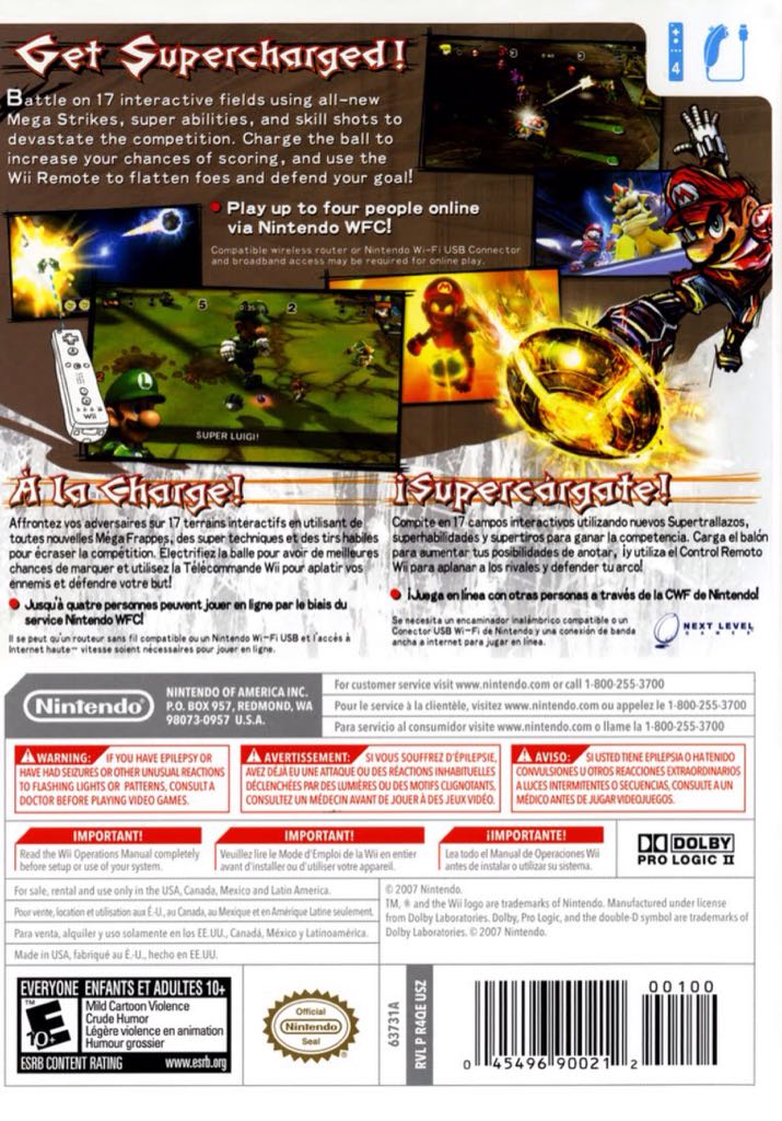 Mario Strikers Charged - Nintendo Wii (Nintendo - 4) video game collectible [Barcode 045496902605] - Main Image 2