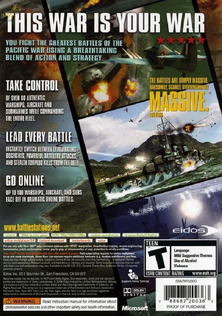 Battlestations Midway - Microsoft Xbox 360 (Eidos Interactive - 8) video game collectible [Barcode 5021290025844] - Main Image 2