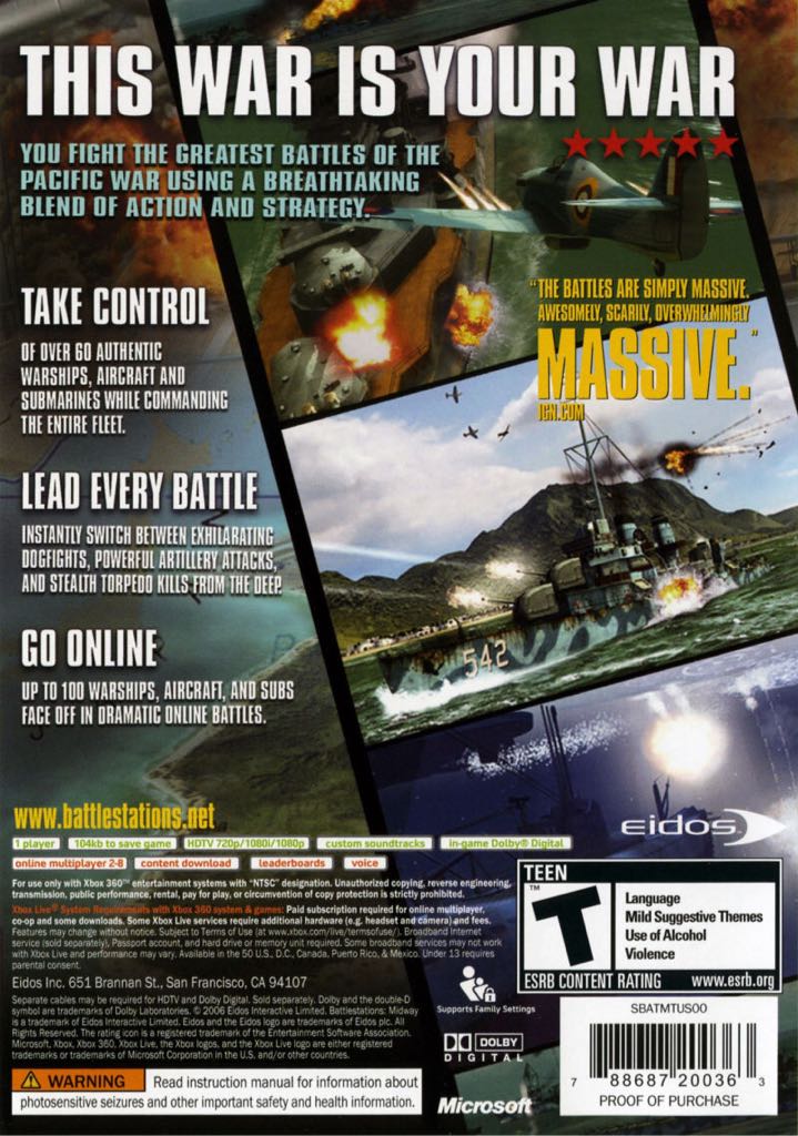 Battlestations Midway - Microsoft Xbox 360 (Eidos Interactive - 1) video game collectible [Barcode 5021290025875] - Main Image 2