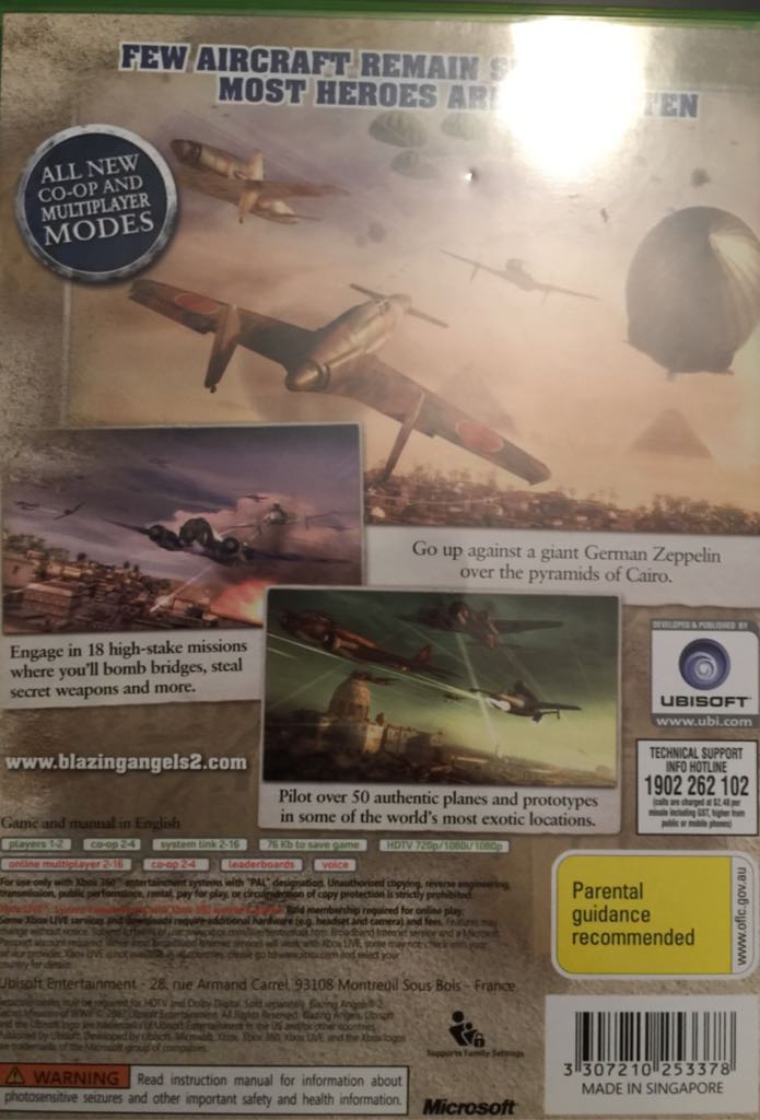 Blazing Angels 2 : Secret Missions of WWII - Microsoft Xbox 360 (Ubisoft) video game collectible [Barcode 3307210253378] - Main Image 2