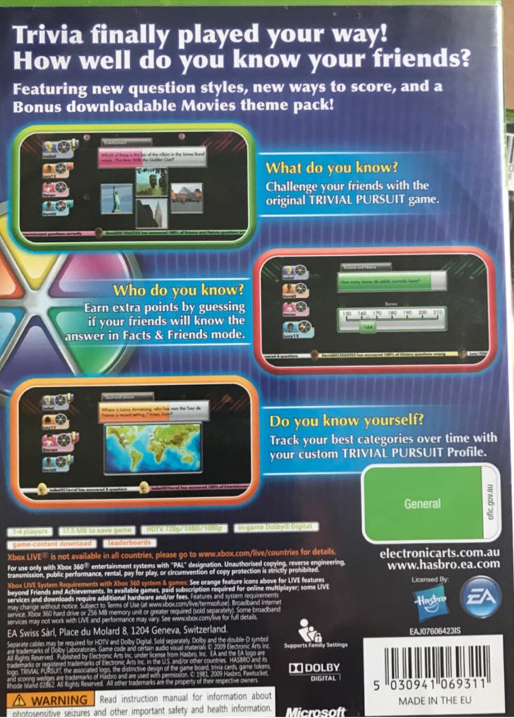 Trivial Pursuit - Microsoft Xbox 360 (4) video game collectible [Barcode 5030941069311] - Main Image 2