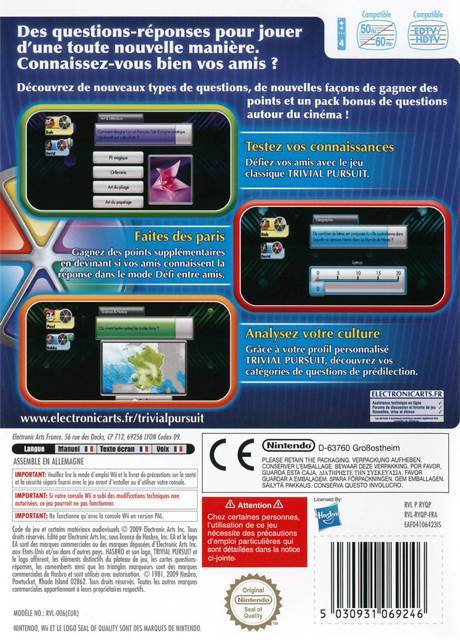 Trivial Pursuit - Nintendo Wii video game collectible - Main Image 2