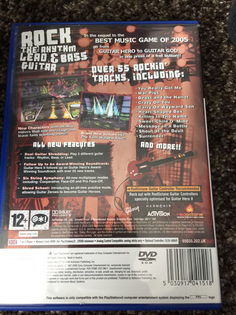 Guitar Hero II - Sony PlayStation 2 (PS2) (Harmonix Music Systems - 2) video game collectible [Barcode 5030917041518] - Main Image 2