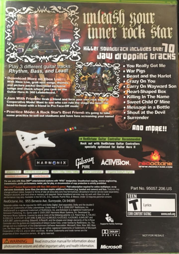 Guitar Hero 2 - Microsoft Xbox 360 (Activision - 2) video game collectible [Barcode 5030917051838] - Main Image 2