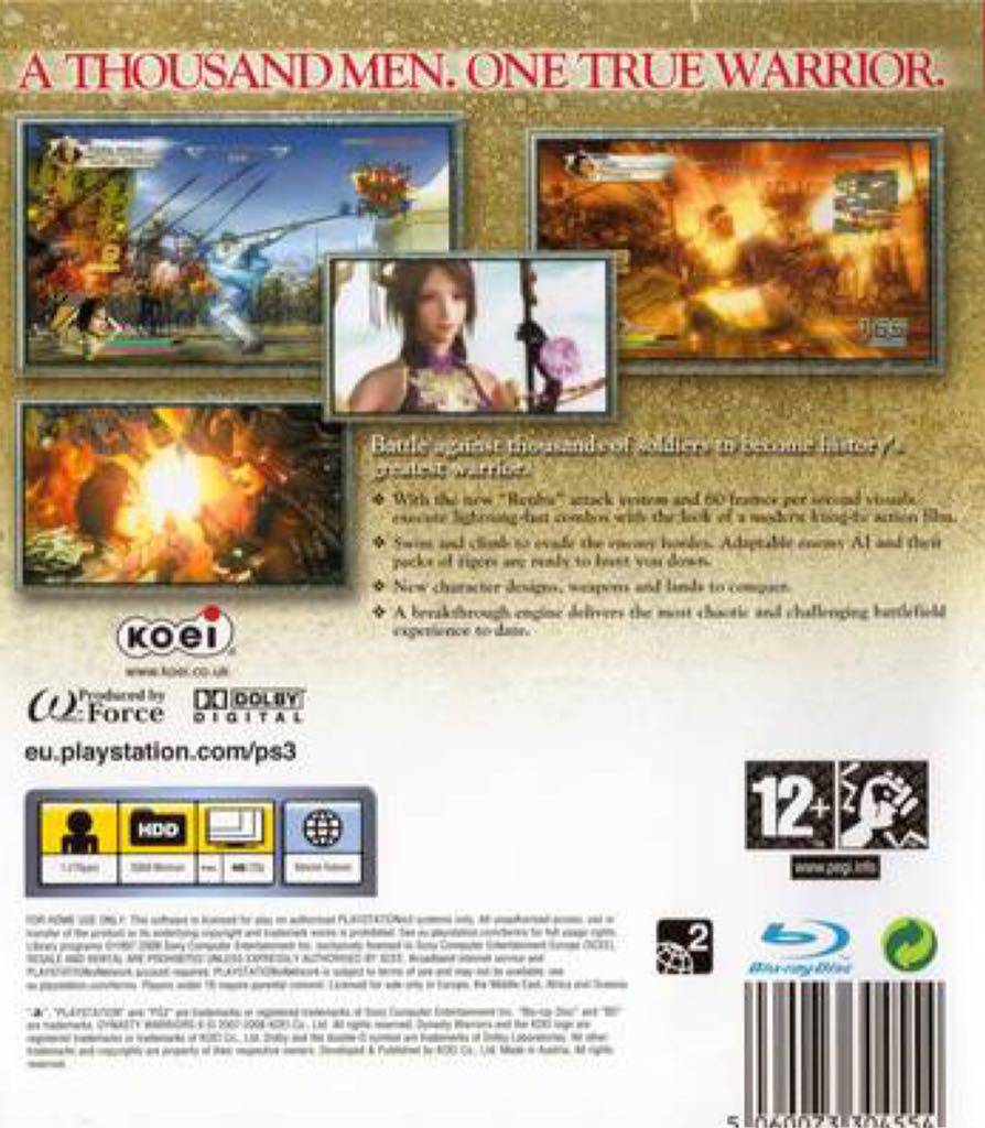 Dynasty Warriors 6 - Sony PlayStation 3 (PS3) (Koei - 1-2) video game collectible [Barcode 5060073304554] - Main Image 2