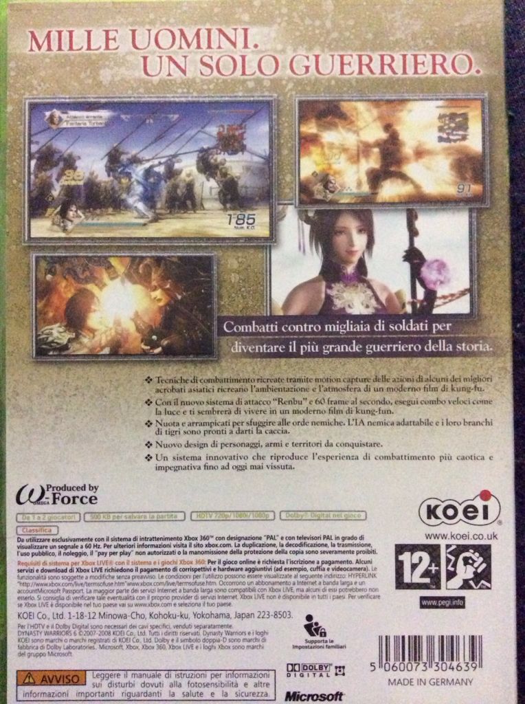 (2007) Dynasty Warriors 6 - Microsoft Xbox 360 (Koei - 2) video game collectible [Barcode 5060073304653] - Main Image 2