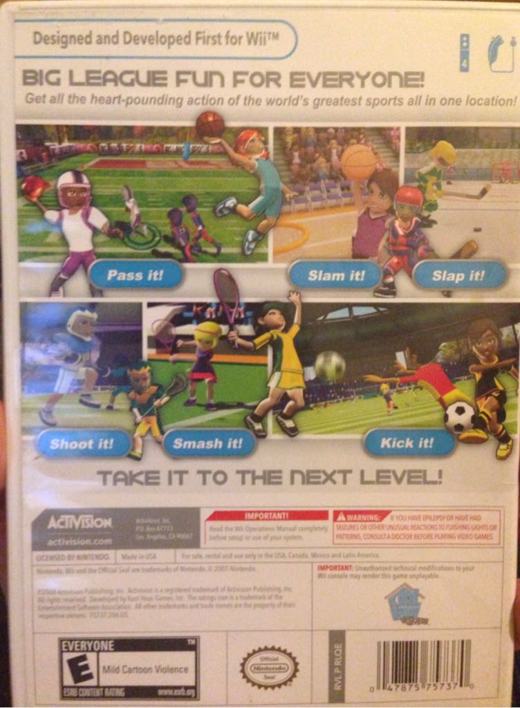 Big League Sports Complete - Nintendo Wii (Activision - 4) video game collectible [Barcode 047875757370] - Main Image 2