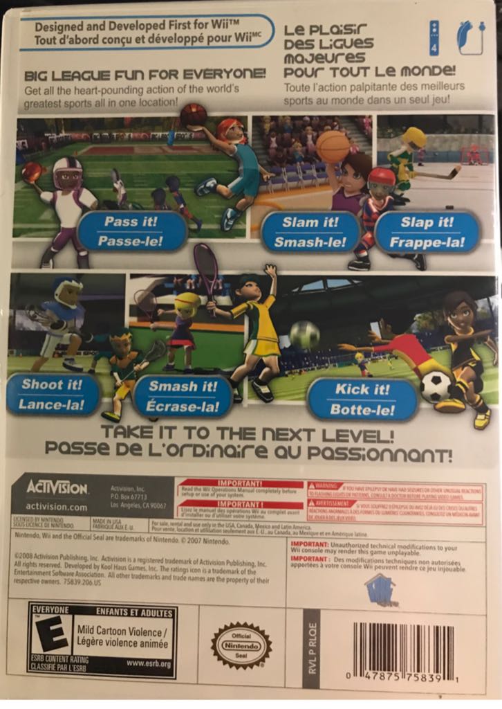 Big League Sports - Nintendo Wii video game collectible [Barcode 047875758391] - Main Image 2