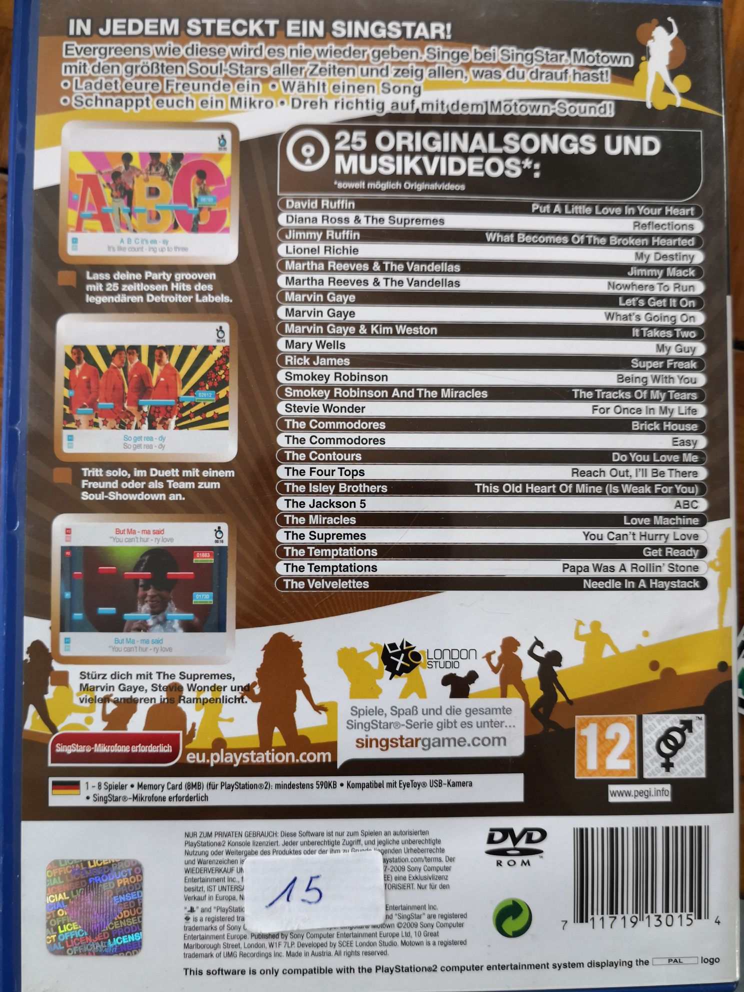SingStar Motown - Sony PlayStation 2 (PS2) video game collectible [Barcode 711719130154] - Main Image 2
