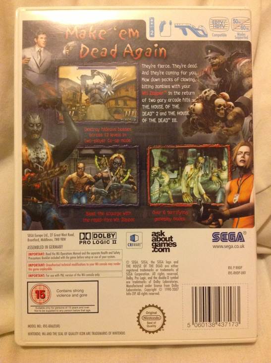 The House Of The Dead 2 and 3 Return - Nintendo Wii (Sega - 1-2) video game collectible [Barcode 5060138437173] - Main Image 2