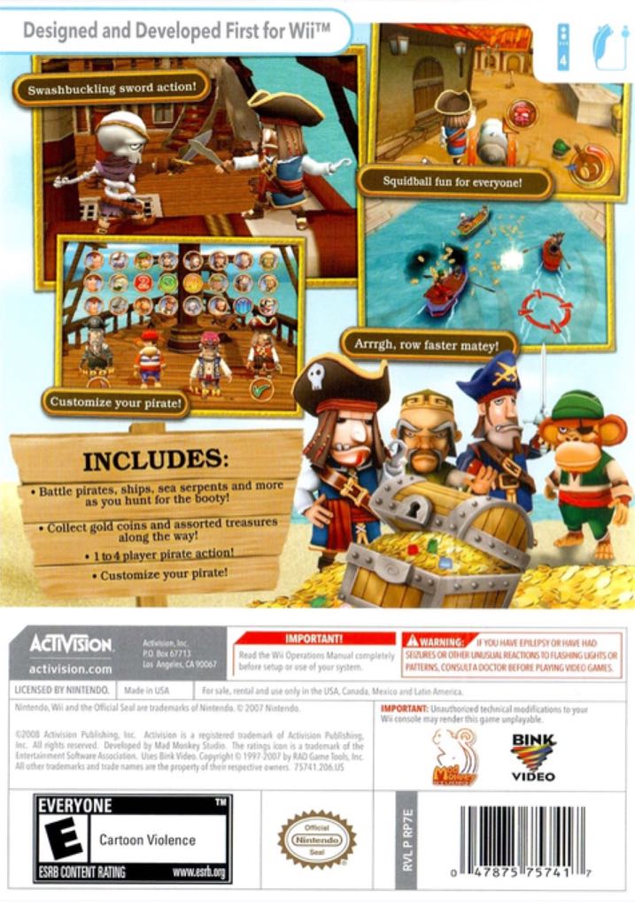 Pirates: Hunt For Blackbeards Booty - Nintendo Wii (Activision - 4) video game collectible [Barcode 5030917060137] - Main Image 2