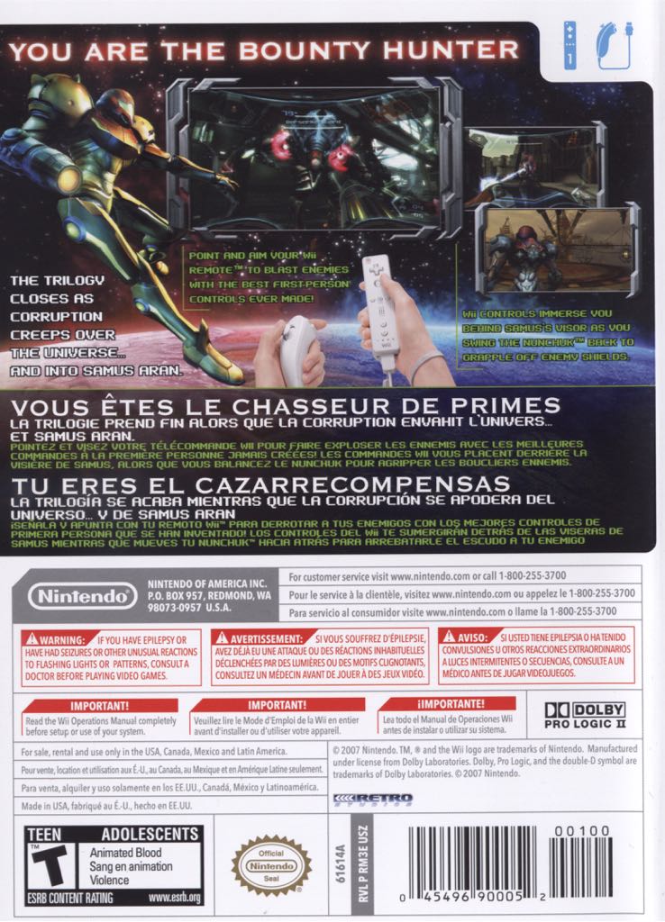 Metroid Prime 3: Corruption - Nintendo Wii U Virtual Console video game collectible - Main Image 2