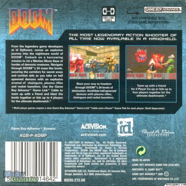 Doom - Nintendo Game Boy Advance (GBA) (Activision Blizzard - 1) video game collectible [Barcode 047875802056] - Main Image 2