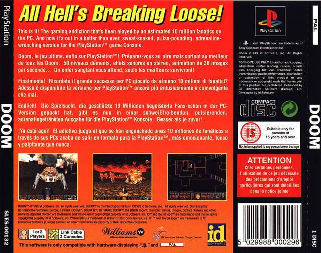 DOOM - Sony PlayStation (ID Software - 1) video game collectible [Barcode 5029988003891] - Main Image 2