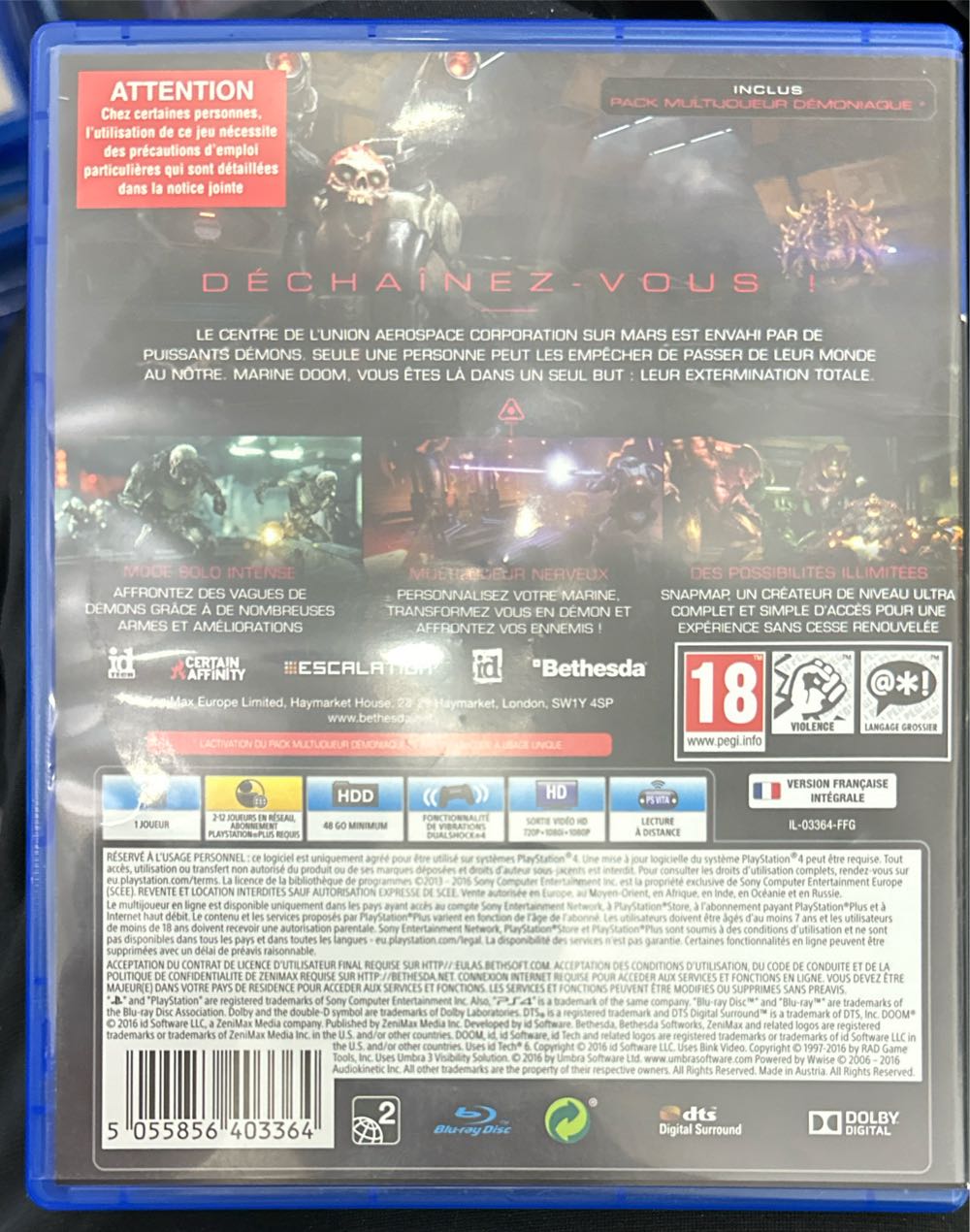 Doom - Sony PlayStation 4 (PS4) (Bethesda Softworks - 1) video game collectible [Barcode 5055856403364] - Main Image 2