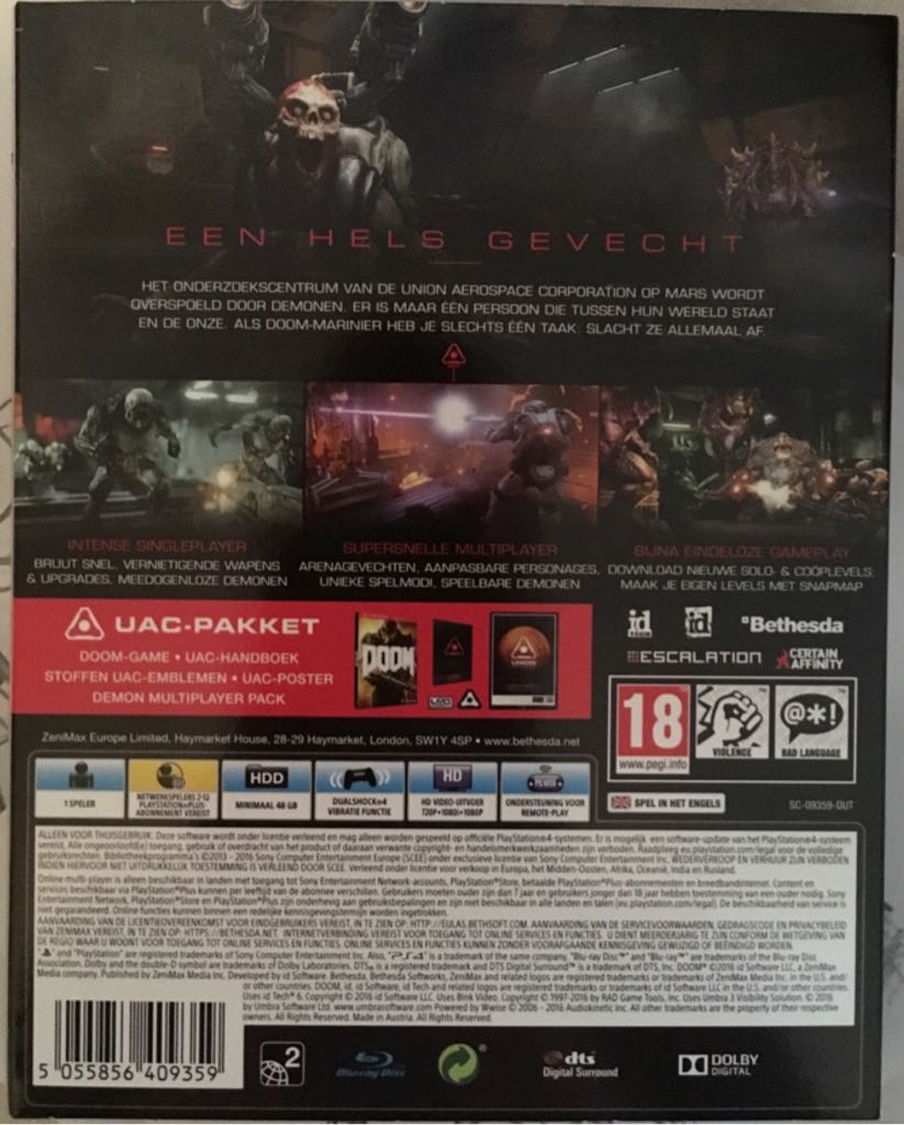 Doom - Sony PlayStation 4 (PS4) (Bethesda - 1) video game collectible [Barcode 5055856409359] - Main Image 2