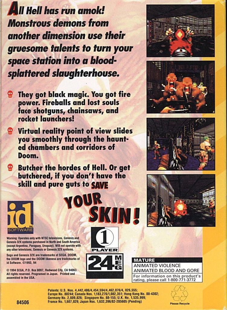 Doom - Sega 32X (Sega) video game collectible - Main Image 2