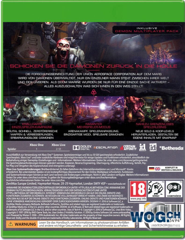 Doom - Microsoft Xbox One video game collectible - Main Image 2