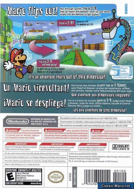 Super Paper Mario - Nintendo Wii (Nintendo - 1) video game collectible [Barcode 004549690173] - Main Image 2
