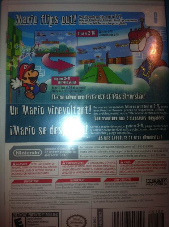 Super Paper Mario - Nintendo Wii video game collectible - Main Image 2