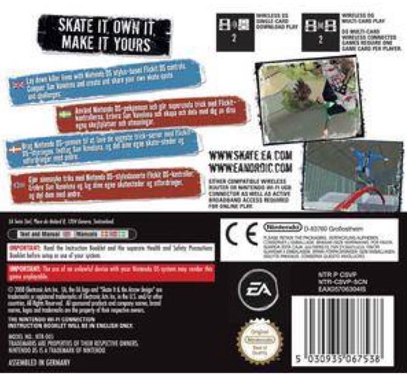 Skate It - Nintendo DS video game collectible [Barcode 5030946067534] - Main Image 2