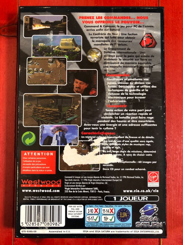 Command & Conquer - Sega Saturn video game collectible [Barcode 5028587080982] - Main Image 2