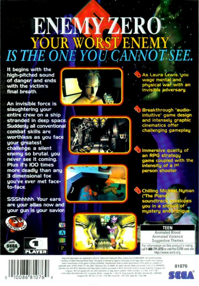 Enemy Zero - Sega Saturn (Sega - 1) video game collectible [Barcode 010086810769] - Main Image 2