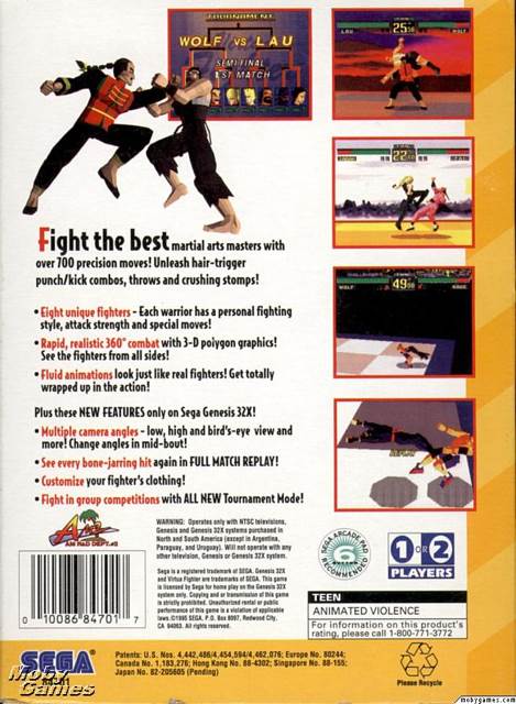 Virtua Fighter (Cart Only) - Sega 32X (Sega - 2) video game collectible [Barcode 010086847017] - Main Image 2