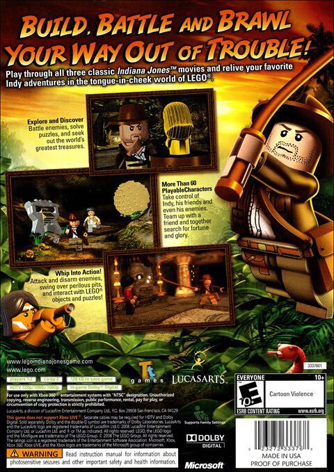LEGO Indiana Jones: The Original Adventures - Microsoft Xbox 360 (LucasArts - 2) video game collectible [Barcode 023272006624] - Main Image 2
