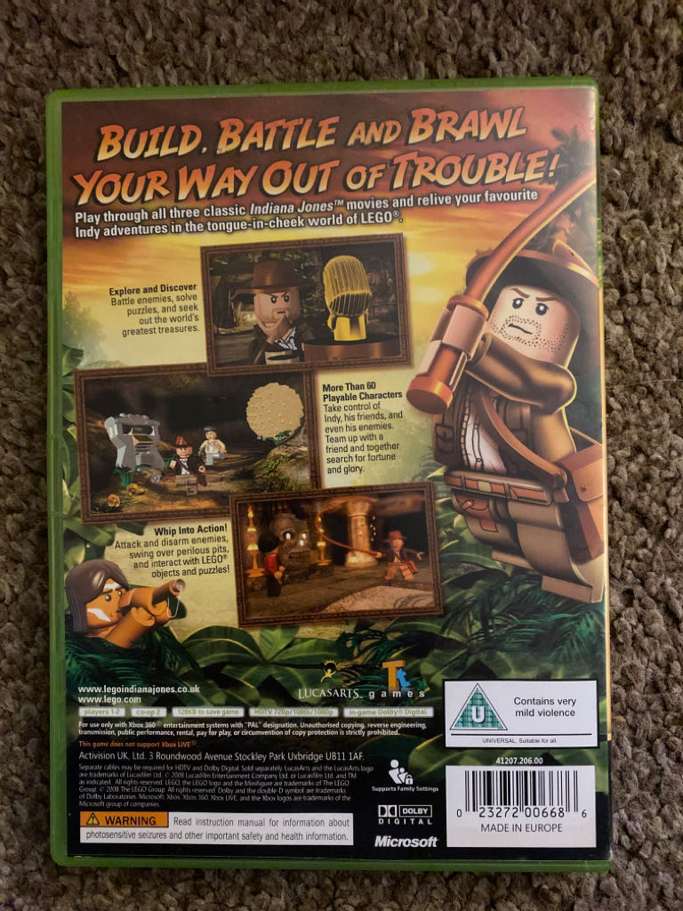 LEGO: Indiana Jones - The Original Adventures - Microsoft Xbox 360 (LucasArts - 2) video game collectible [Barcode 023272006686] - Main Image 2