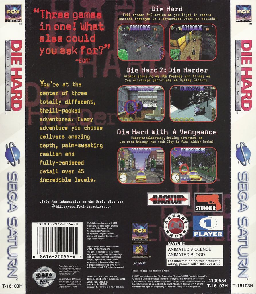 Die Hard Trilogy - Sega Saturn (Sega - 1) video game collectible [Barcode 086162005541] - Main Image 2
