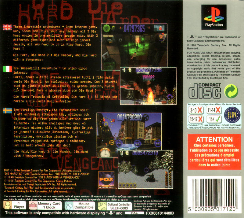 Die Hard Trilogy - Sony PlayStation (Fox Interactive, Inc.) video game collectible [Barcode 5030932017123] - Main Image 2