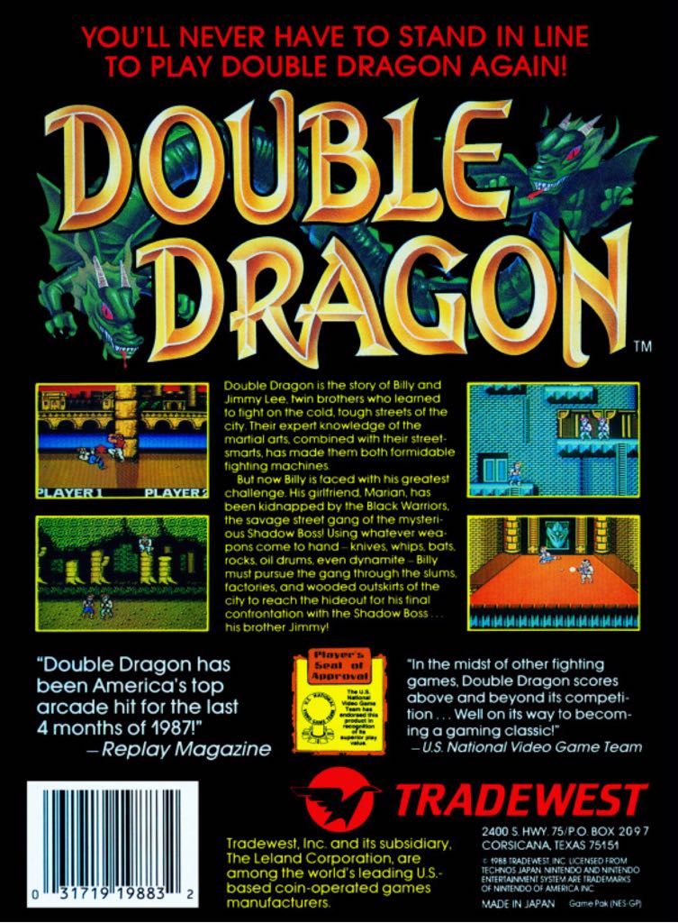NES: Double Dragon - Nintendo Entertainment System (NES) (Nintendo) video game collectible [Barcode 0045496430085] - Main Image 2