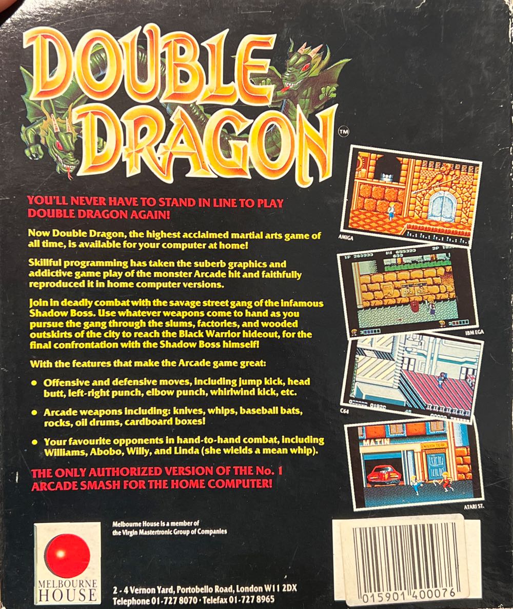 Double Dragon - Commodore 64 video game collectible [Barcode 5015901400076] - Main Image 2