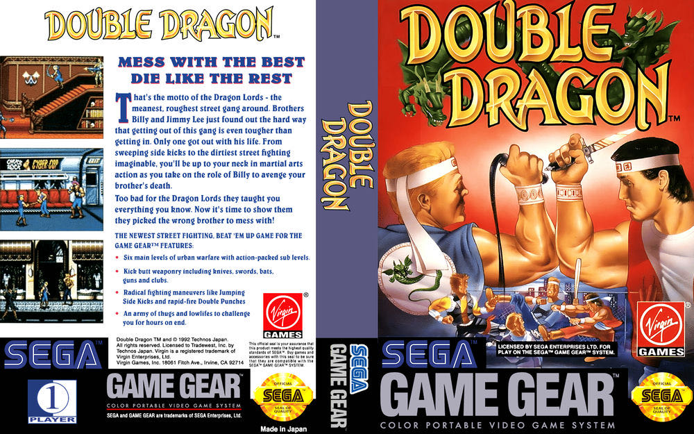 DOUBLE DRAGON - Sega Game Gear (Virgin Games - 1) video game collectible - Main Image 3
