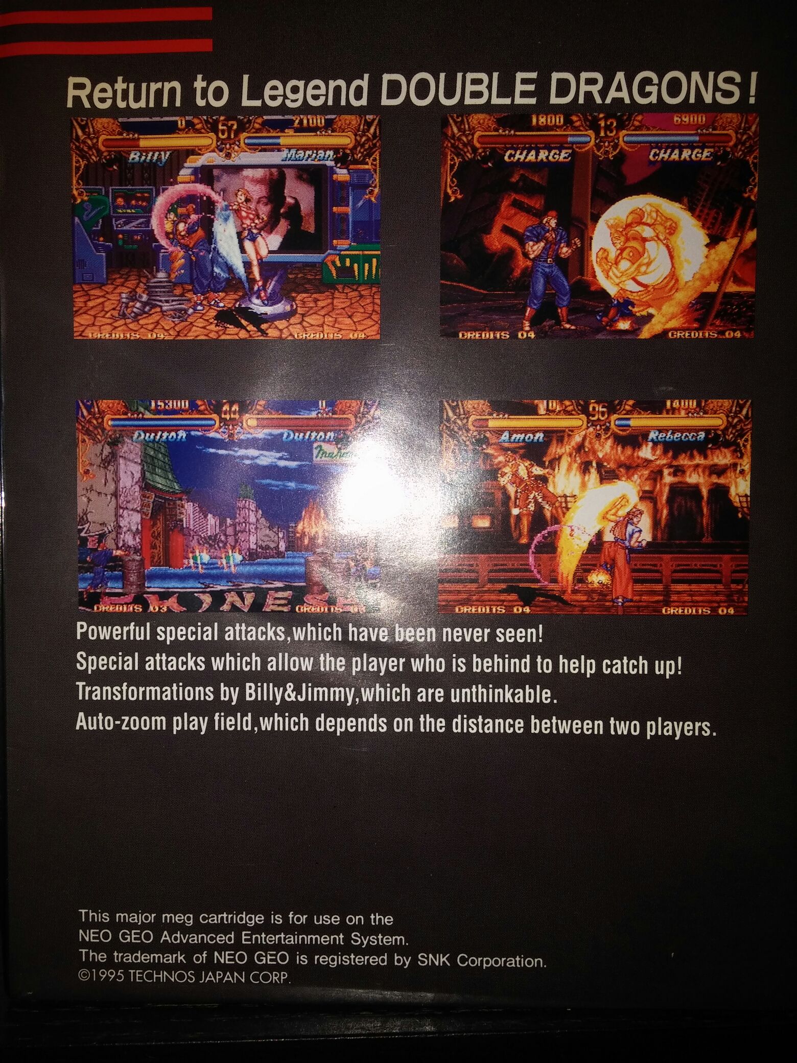 Double Dragon - SNK Neo Geo (Technos Japan - 2) video game collectible - Main Image 2