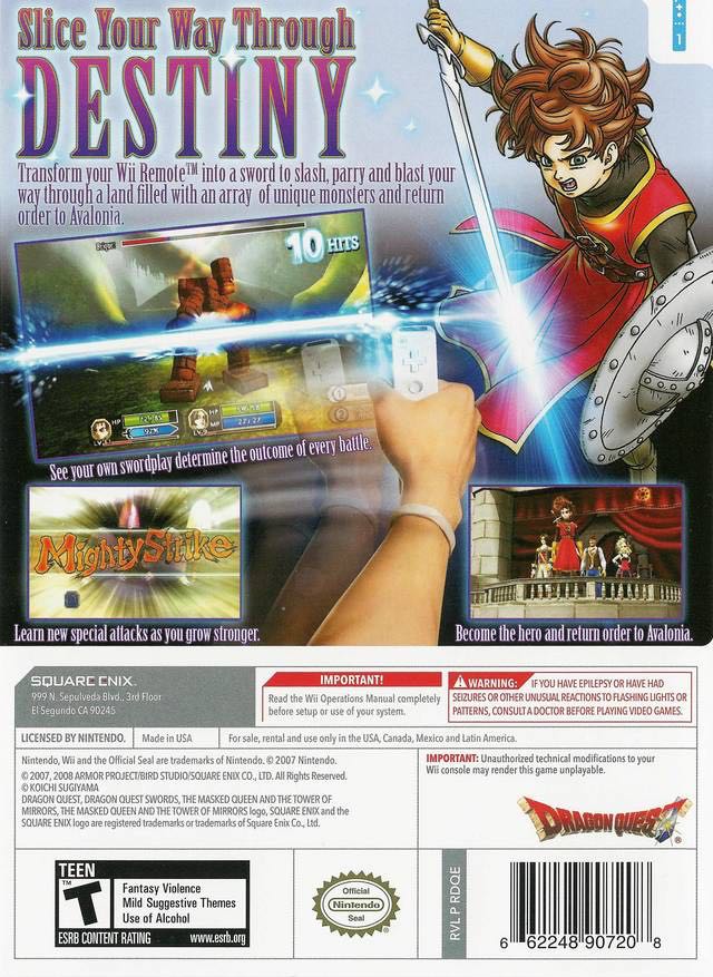 Dragon Quest Swords: The Masked Queen And The Tower Of Mirrors - Nintendo Wii (Nintendo) video game collectible [Barcode 777720303857] - Main Image 2