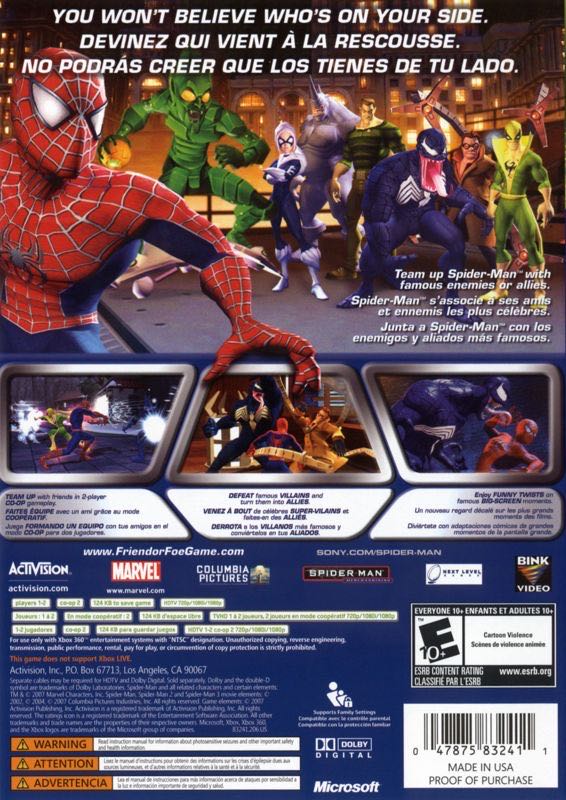 Spider-Man: Friend or Foe - Microsoft Xbox 360 (Activision Blizzard - 1) video game collectible [Barcode 5030917047954] - Main Image 2