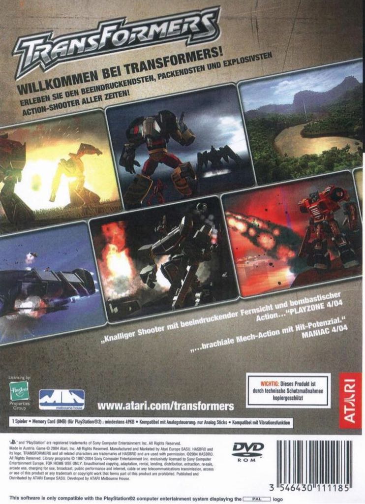 TRANSFORMERS - Sony PlayStation 2 (PS2) (Atari & Hasbro Interactive - 1) video game collectible - Main Image 2