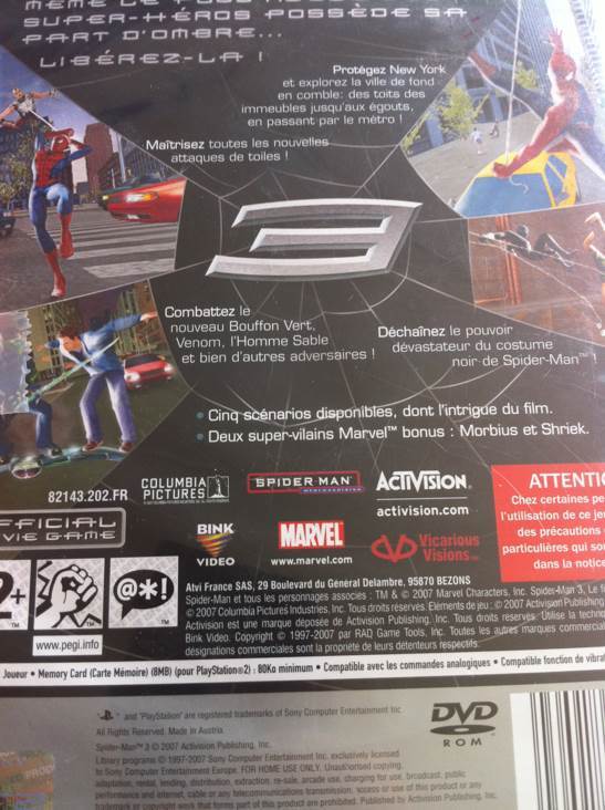 PS2 / Spider-Man 3 - Sony PlayStation 2 (PS2) (1) video game collectible [Barcode 5030917048388] - Main Image 2
