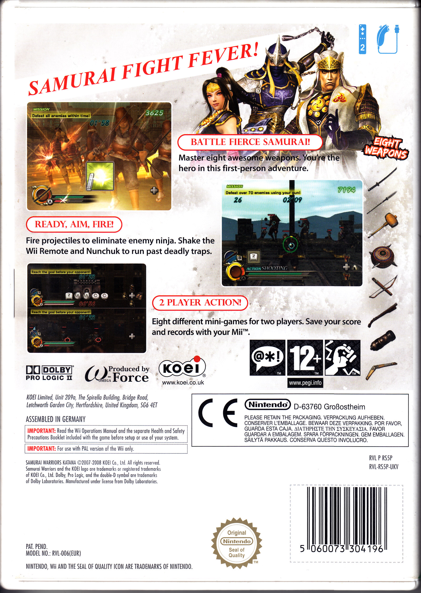Samurai Warriors: Katana - Nintendo Wii (Koei - 1 - 2) video game collectible [Barcode 5060073304196] - Main Image 2