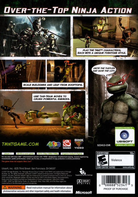 TMNT - Microsoft Xbox 360 (Ubisoft - 1) video game collectible [Barcode 008888523413] - Main Image 2