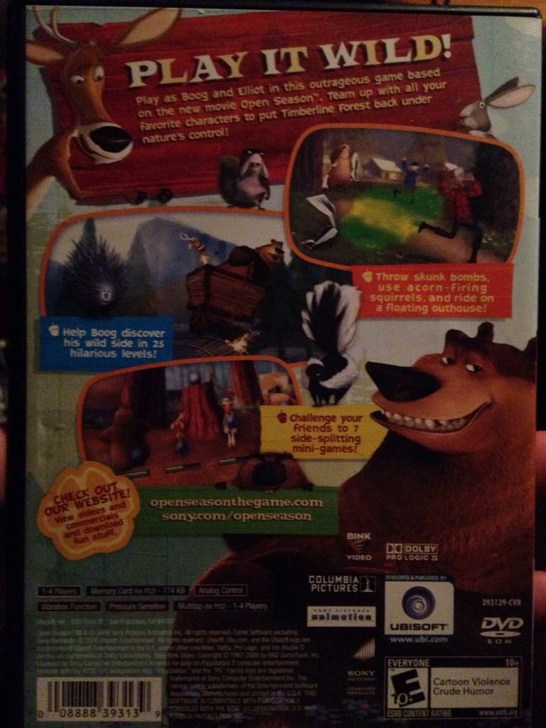 Open Season - Sony PlayStation 2 (PS2) (Disney Interactive/Ubisoft - 1-4) video game collectible [Barcode 008888393139] - Main Image 2
