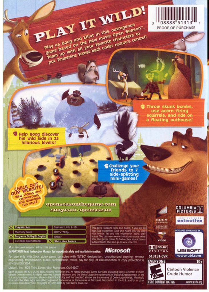 Open Season - Microsoft Xbox (Ubisoft - 1-4) video game collectible [Barcode 008888513131] - Main Image 2