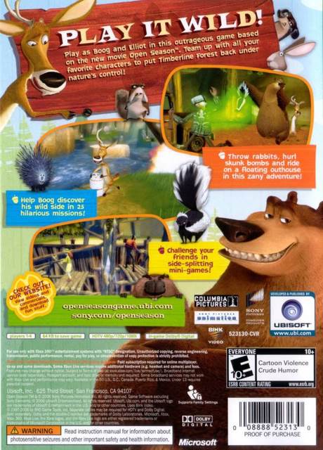 Open Season - Microsoft Xbox 360 (Ubisoft - 1) video game collectible [Barcode 008888523130] - Main Image 2