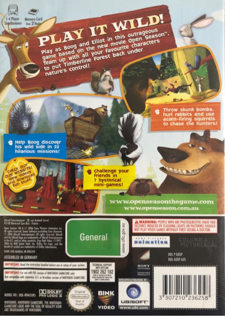 Open Season - Nintendo GameCube video game collectible [Barcode 3307210236258] - Main Image 2