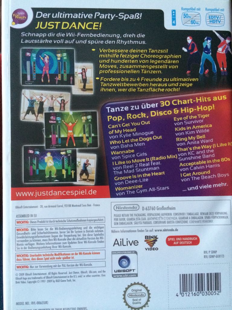 Just Dance - Nintendo Wii video game collectible [Barcode 4012160030052] - Main Image 2