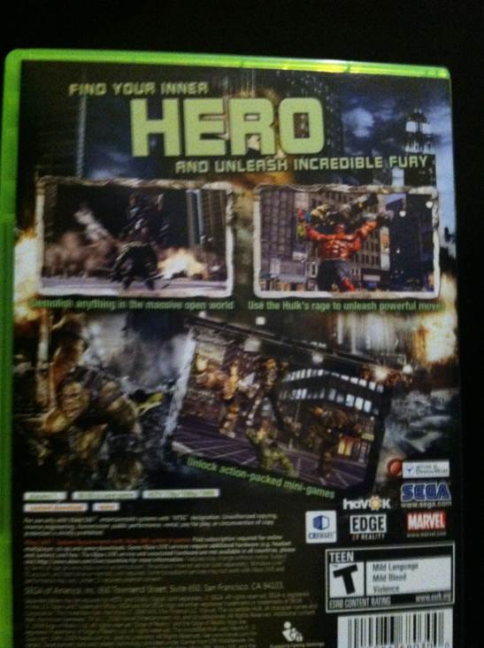 The Incredible Hulk [GameStop Exclusive] - Microsoft Xbox 360 (Sega of America Inc. - 1) video game collectible [Barcode 010086680300] - Main Image 2